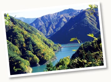 アルプス三和:緑豊かな山々と水辺の風景